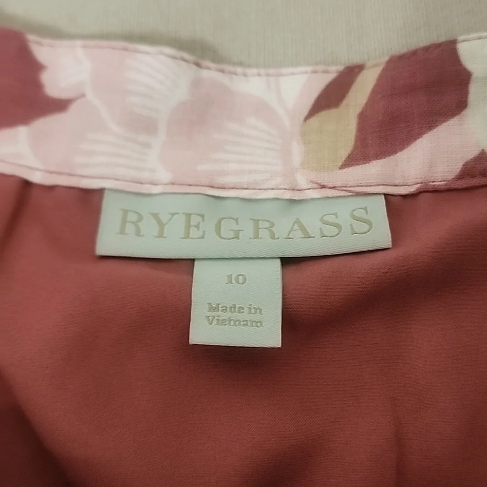 NWT...RYEGRASS PINK FLORAL LINEN SKIRT SZ 10 - Picture 4 of 6